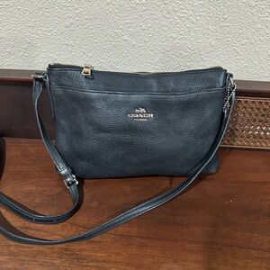 Coach Dark Black Leather Crossbody Bag
